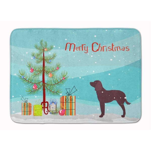Carolines Treasures American Water Spaniel Christmas Tree Machine Washable Memory Foam Mat BB2919RUG - main